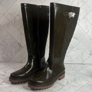NWT Journee Collection Womens Zemmie Olive Faux Leather Wild Calf Boots Size 10M